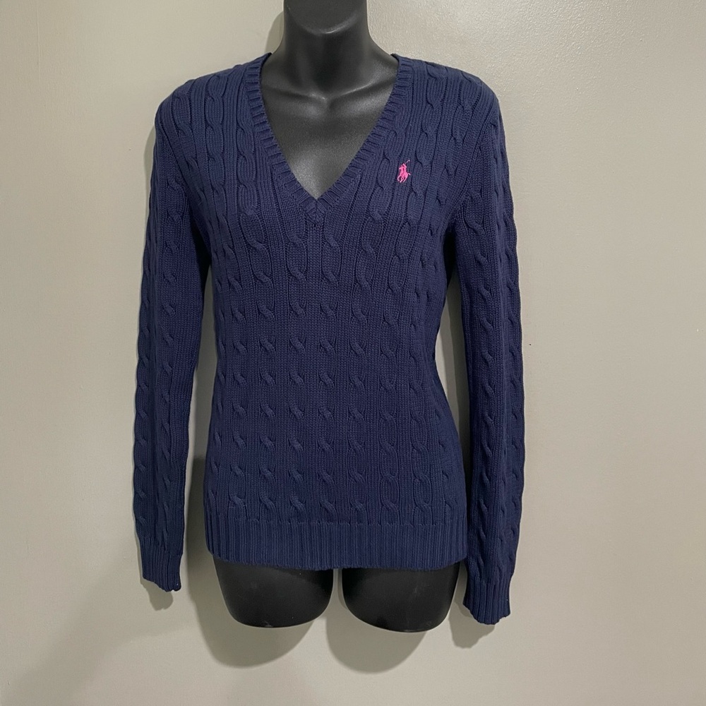Ralph Lauren Navy Cable Knit Sweater